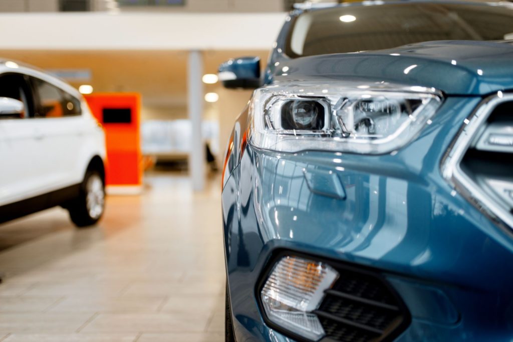 Car dealership showfloor.