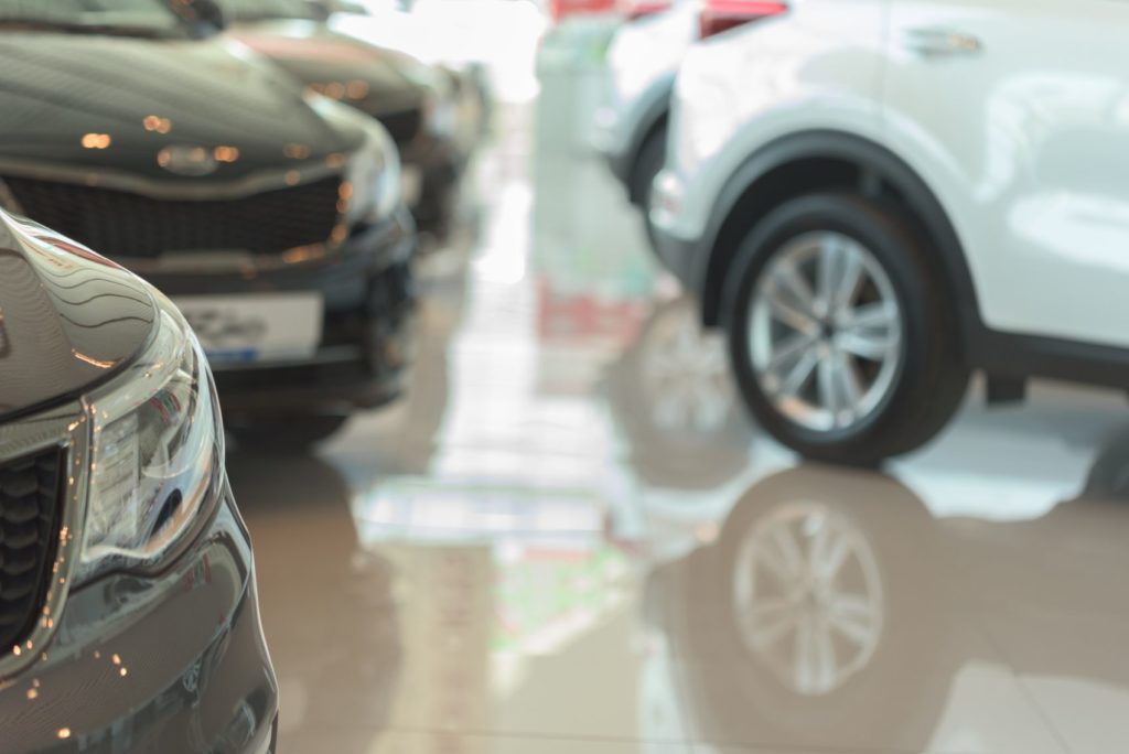 Car dealership showfloor.