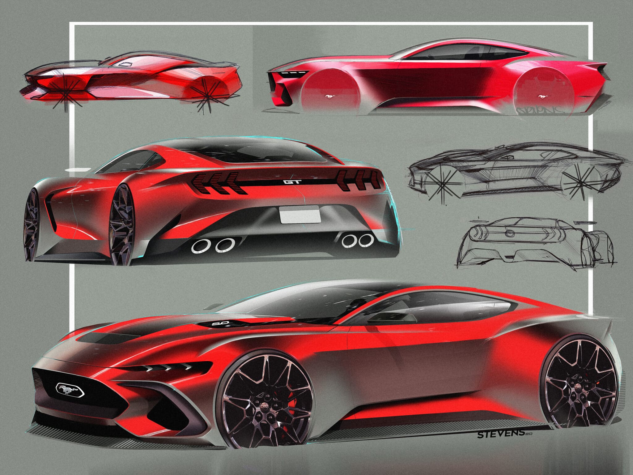 2024 Ford Mustang Design Sketches